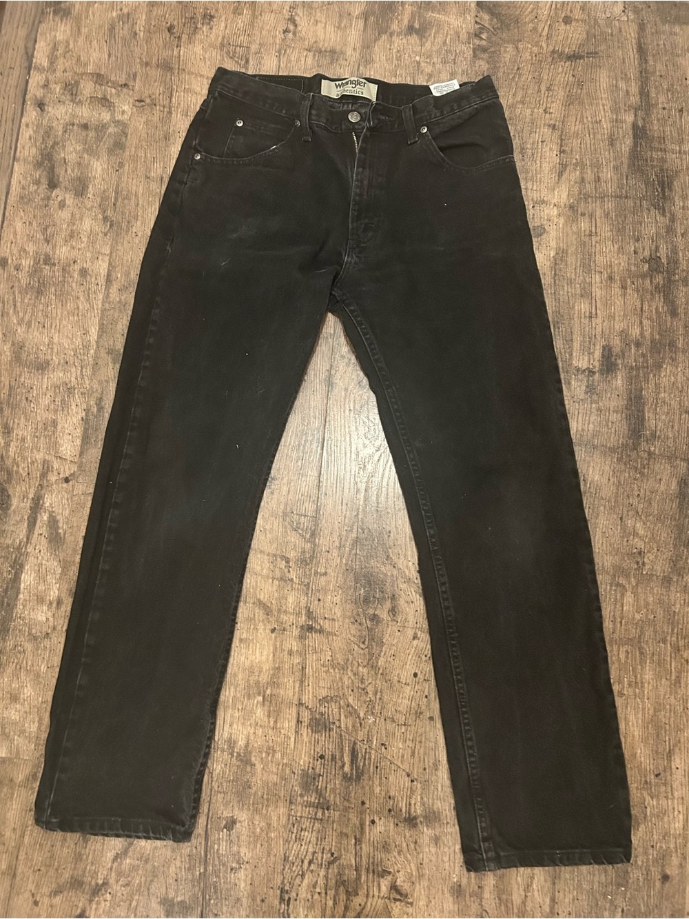 Vintage Wrangler Men's Black Straight Leg Jeans